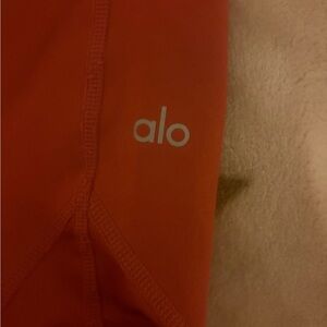 ALO Yoga Orange Leggings with White Logo